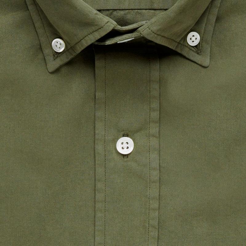 The Dark Olive Barrington Gabardine Casual Shirt- Ledbury