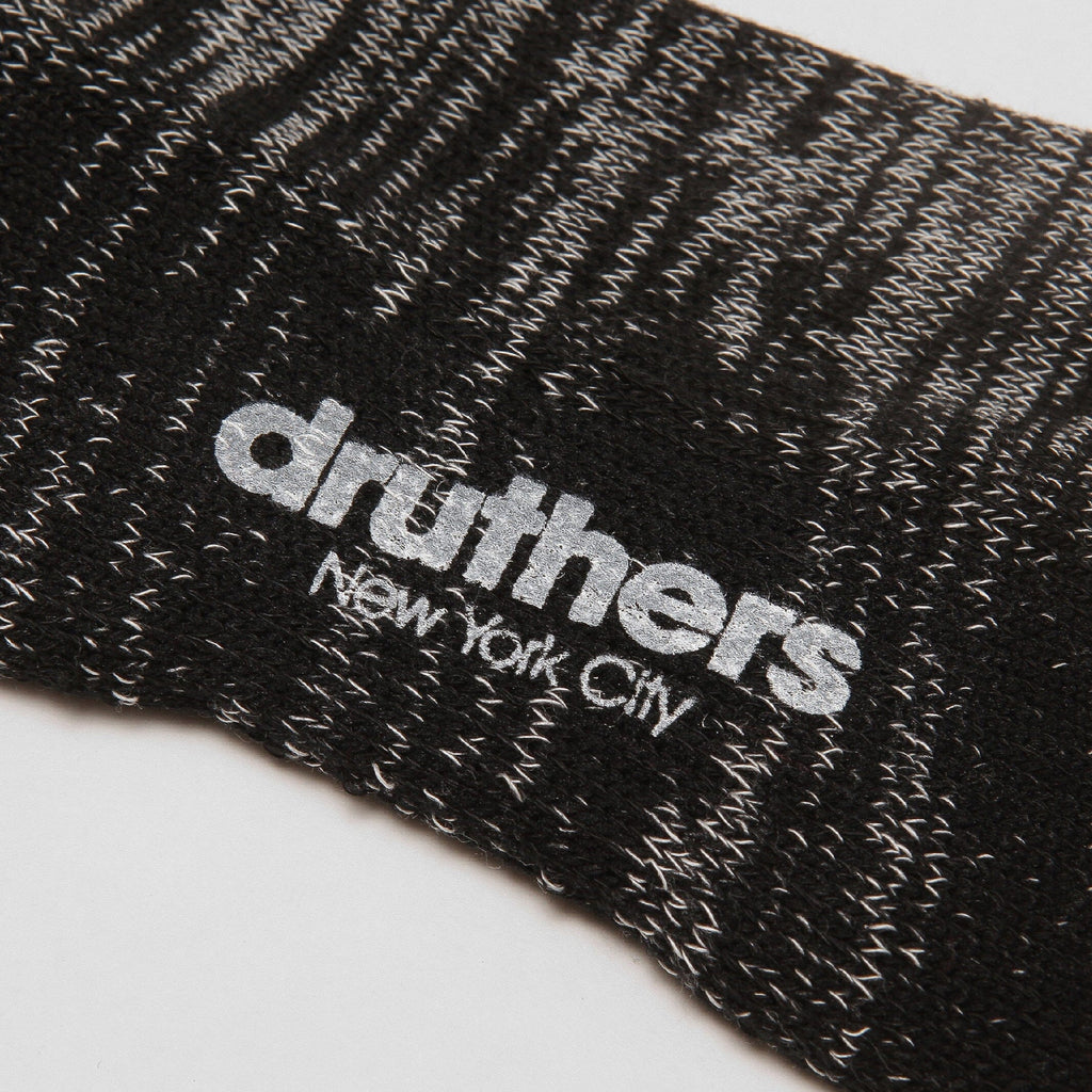 Druthers Black Mélange Organic Cotton Defender Boot Sock Socks- Ledbury