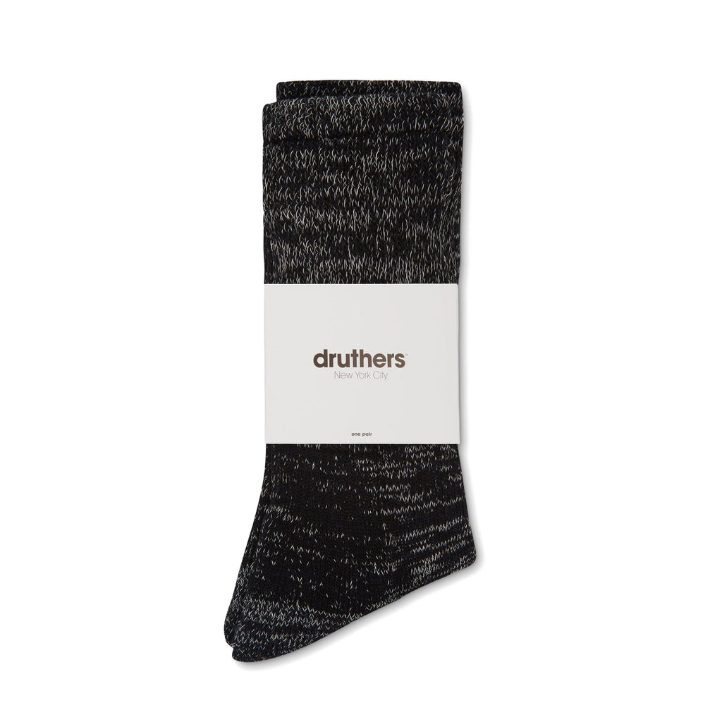 Druthers Black Mélange Organic Cotton Defender Boot Sock Socks- Ledbury