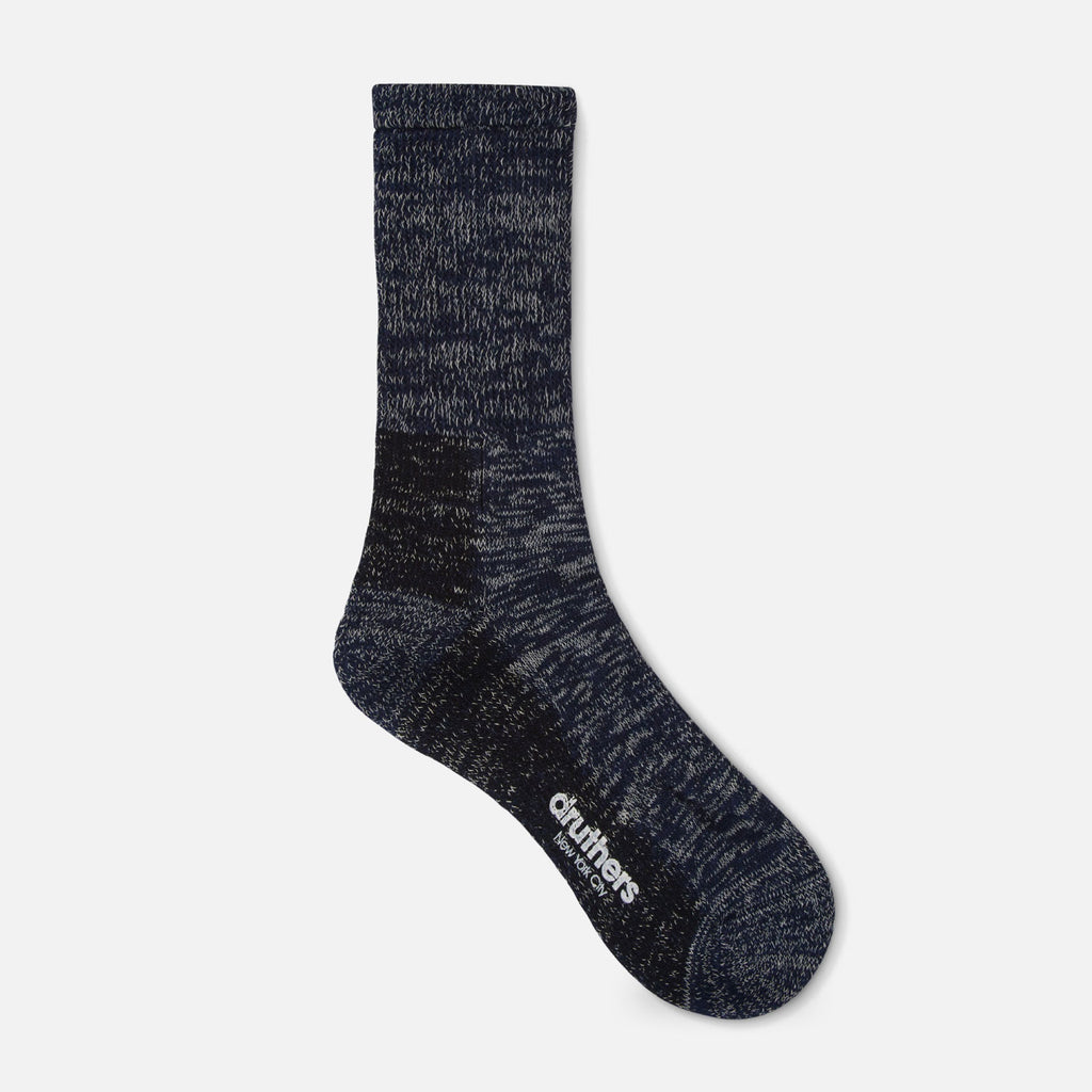 Druthers Navy Mélange Organic Cotton Defender Boot Sock Socks- Ledbury