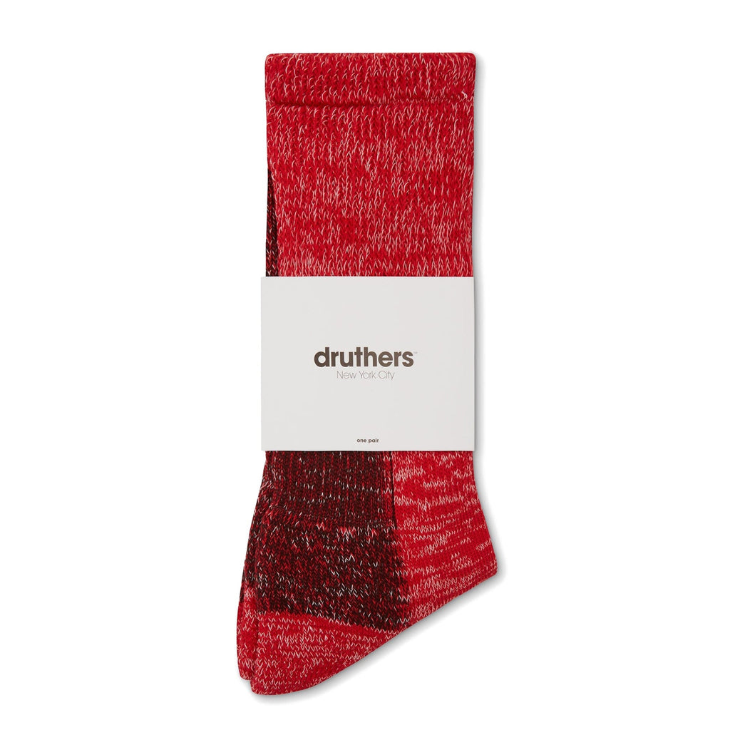 Druthers Red Mélange Organic Cotton Defender Boot Sock Socks- Ledbury