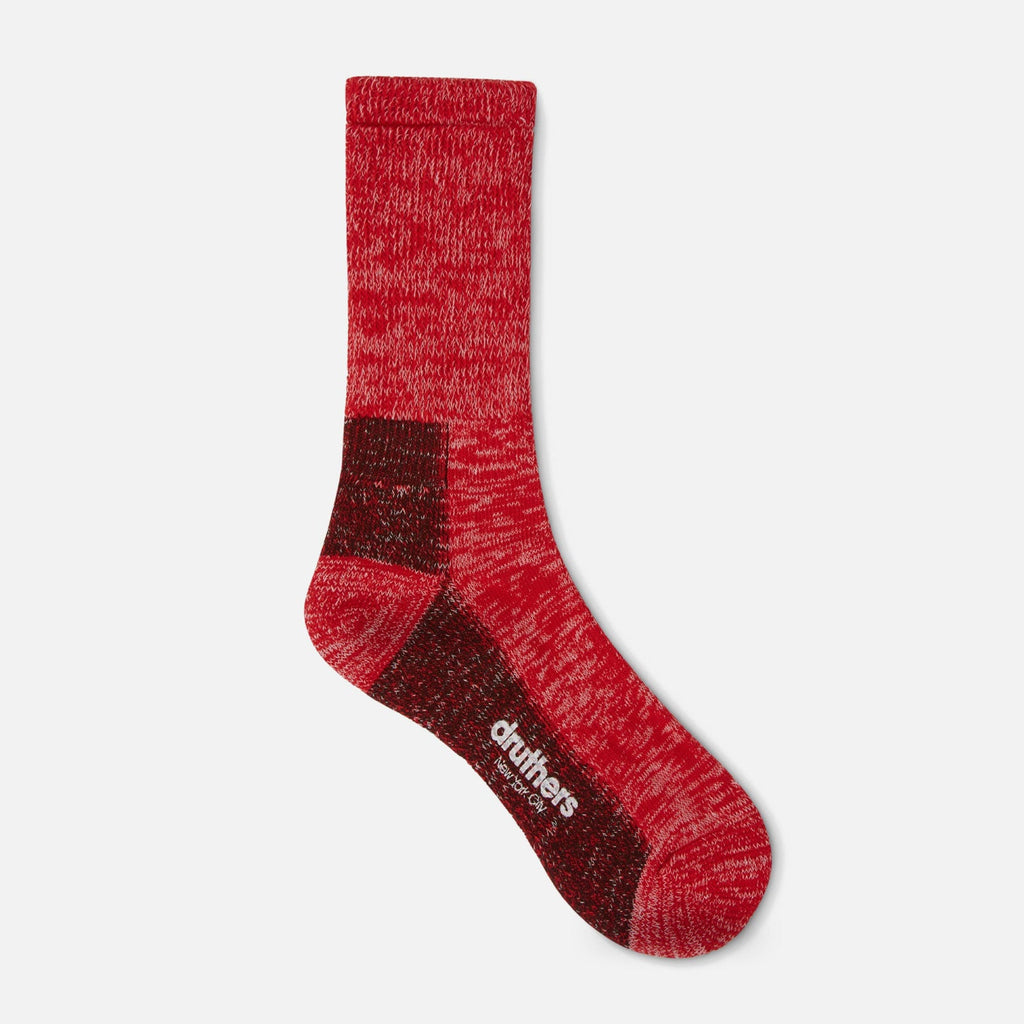 Druthers Red Mélange Organic Cotton Defender Boot Sock Socks- Ledbury