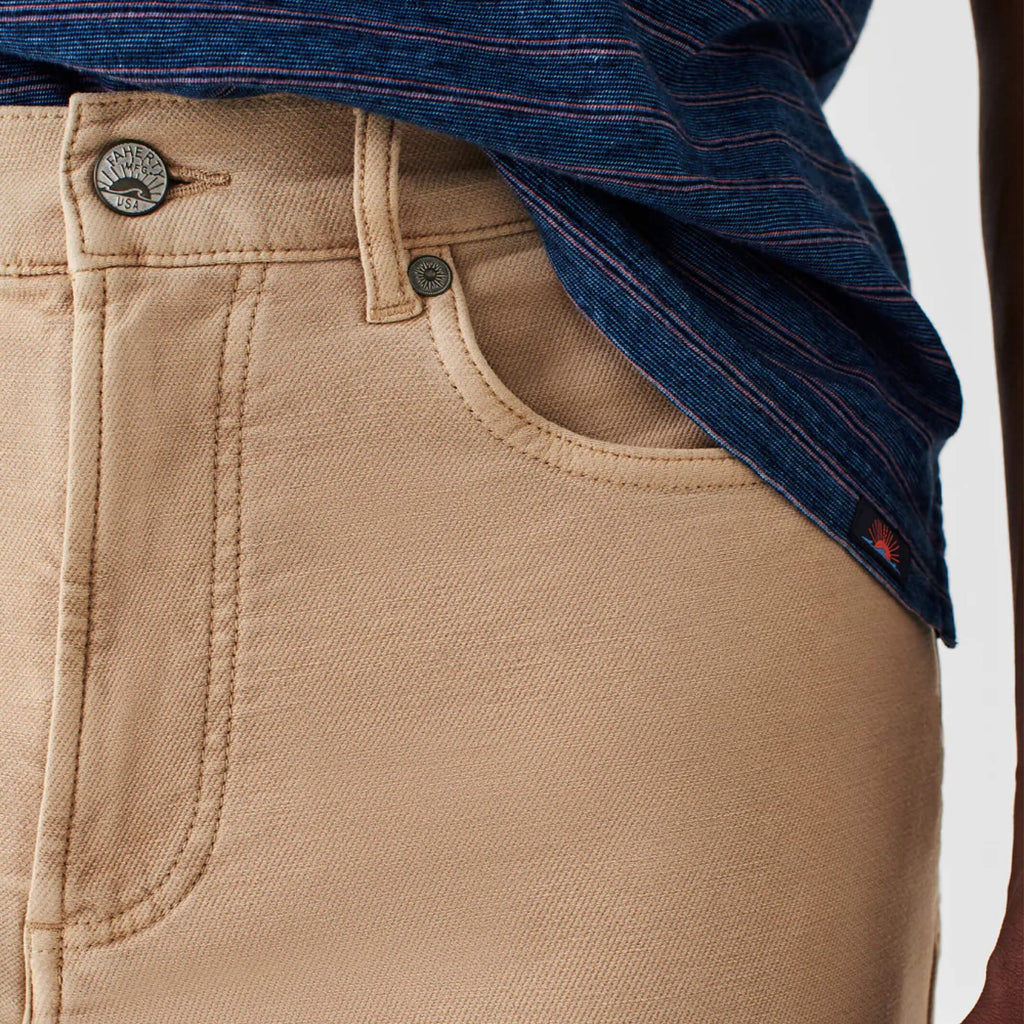 Faherty Desert Khaki Stretch Terry 5 Pocket Pant- Ledbury
