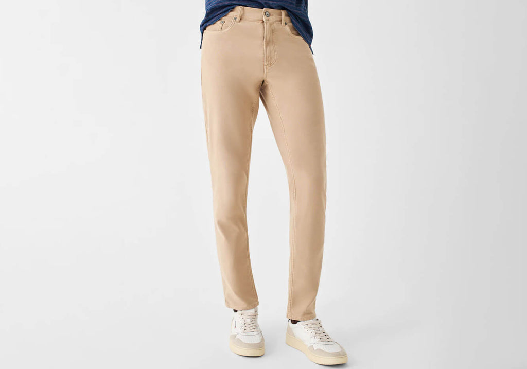 Faherty Desert Khaki Stretch Terry 5 Pocket Pant- Ledbury