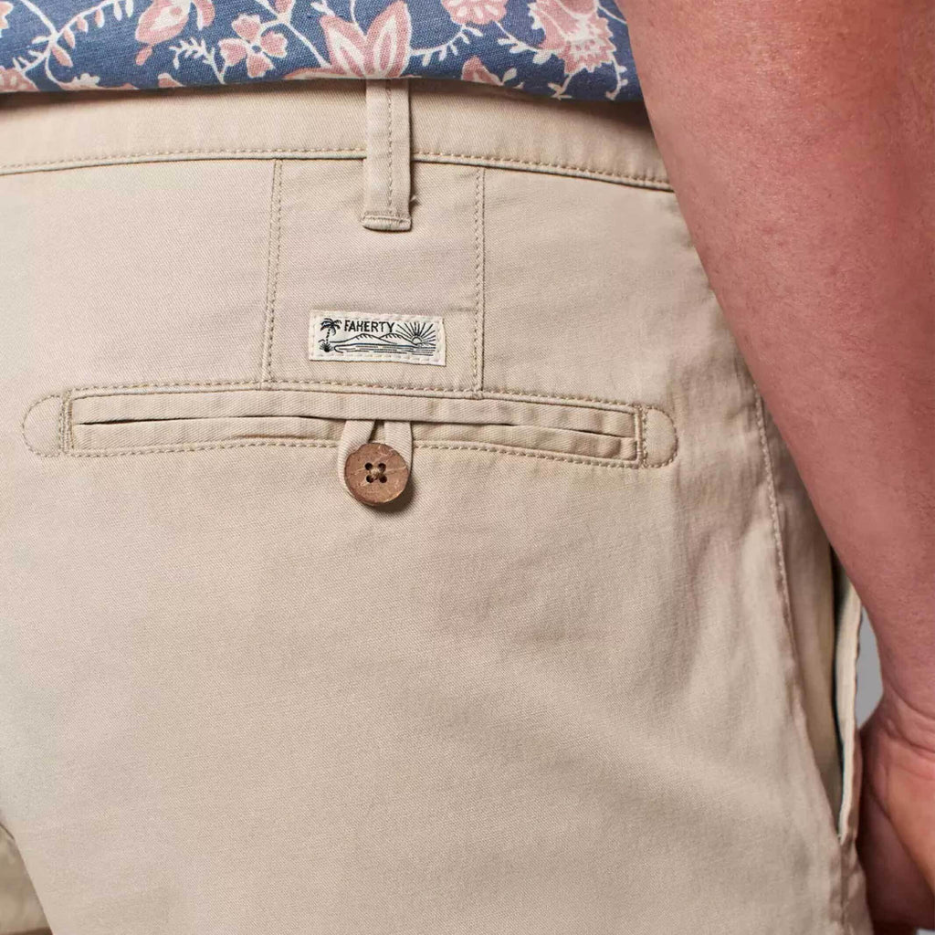 Faherty Khaki Island Life Short 8" Shorts- Ledbury