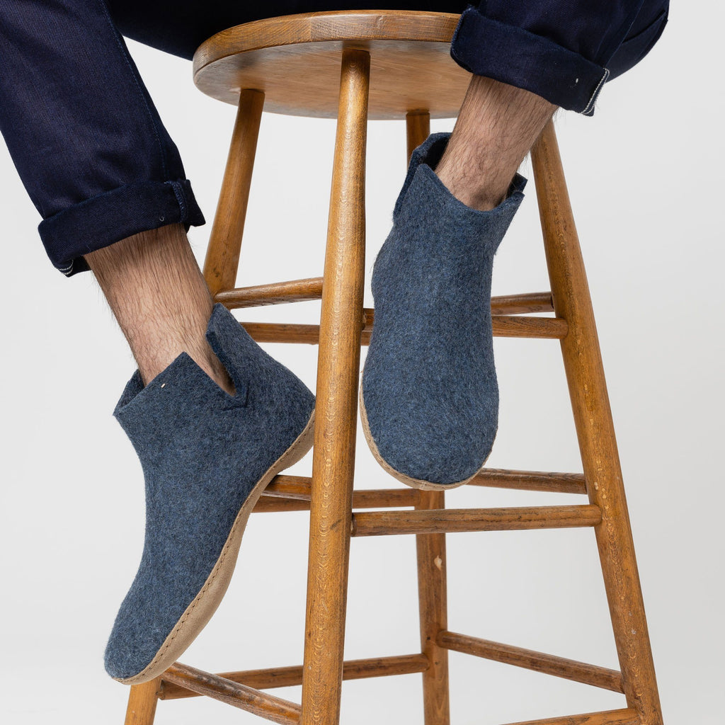 Glerups Denim Boot with Leather Sole Slipper Footwear- Ledbury
