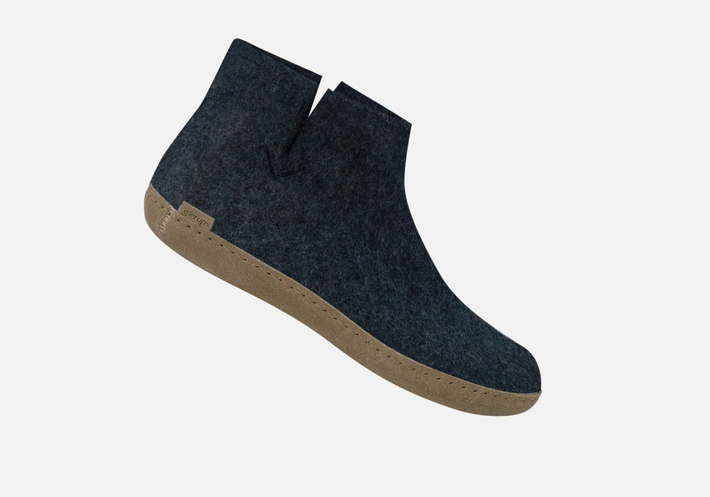 Glerups Denim Boot with Leather Sole Slipper Footwear- Ledbury