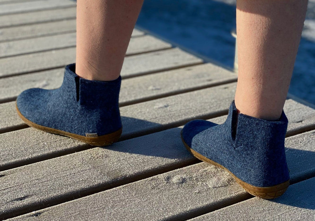 Glerups Denim Boot with Leather Sole Slipper Footwear- Ledbury