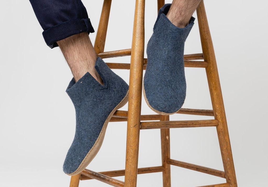 Glerups Denim Boot with Leather Sole Slipper Footwear- Ledbury
