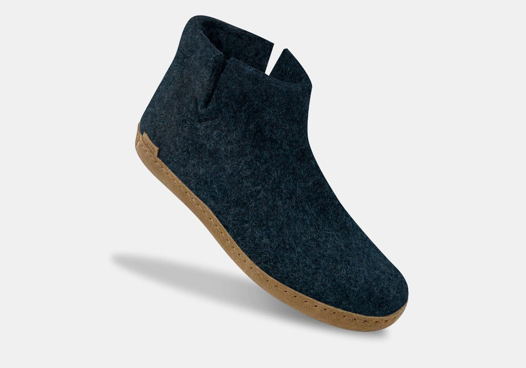 Glerups Denim Boot with Leather Sole Slipper Footwear- Ledbury