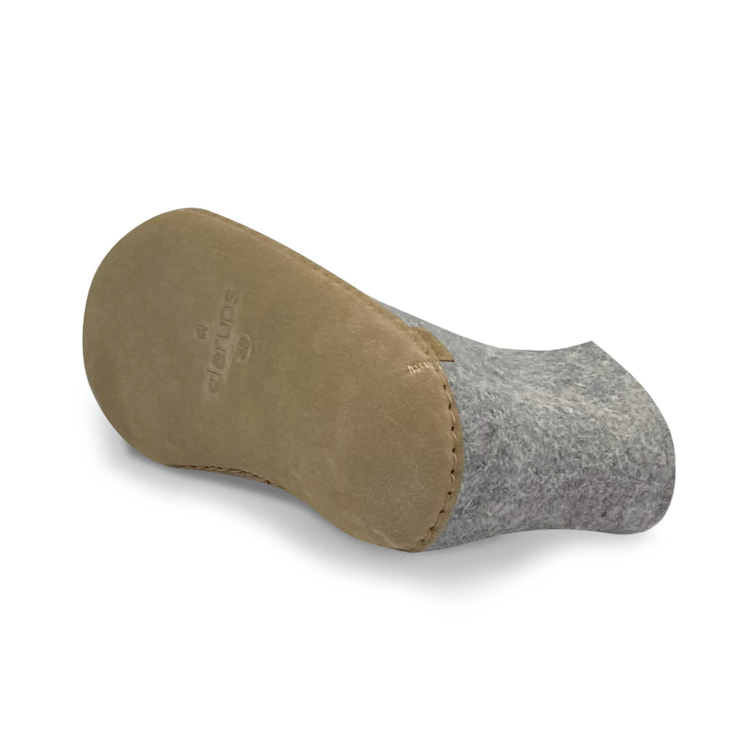 Glerups Grey Boot with Leather Sole Slipper Footwear- Ledbury