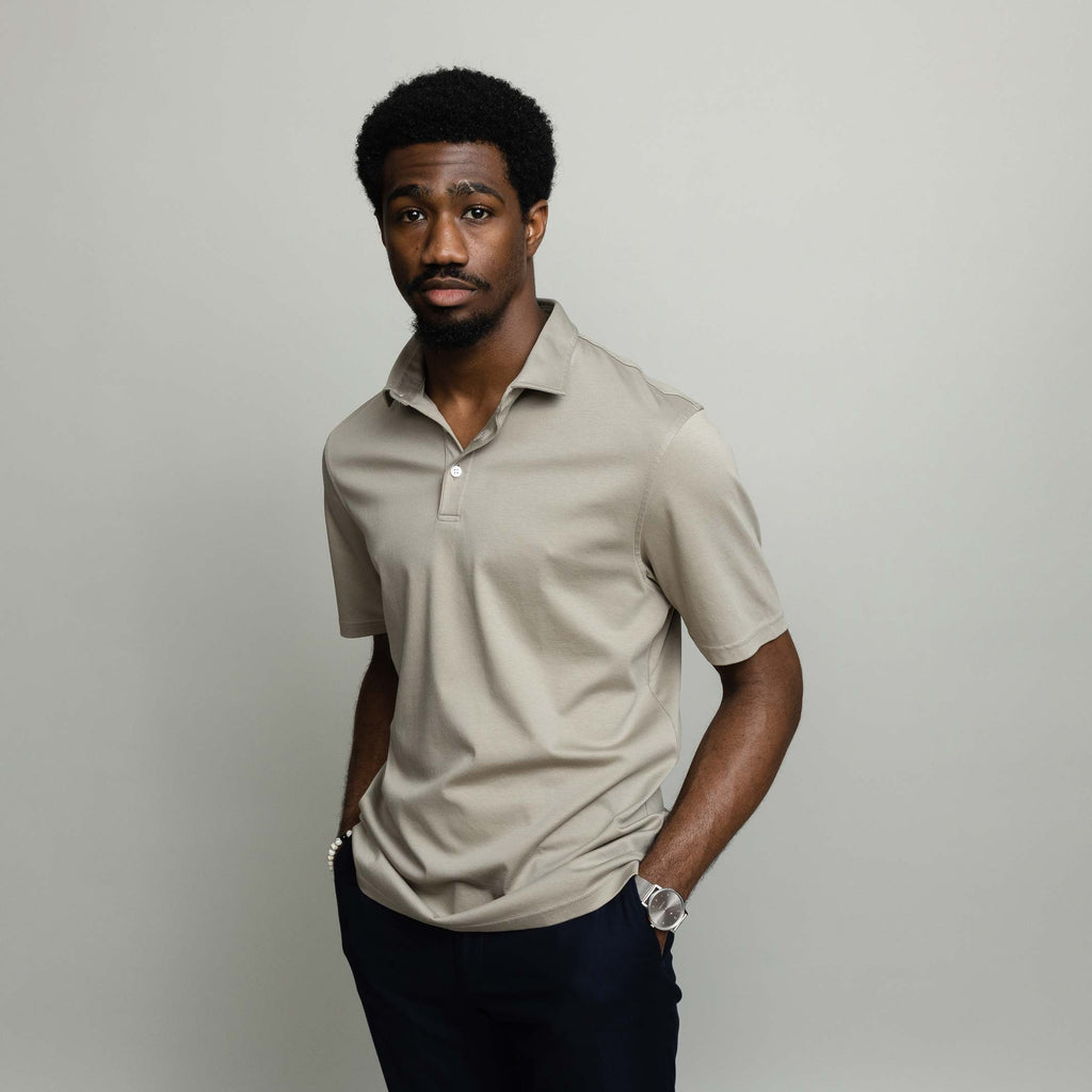 The Tan Arlon Knit Custom Polo Custom Polo- Ledbury