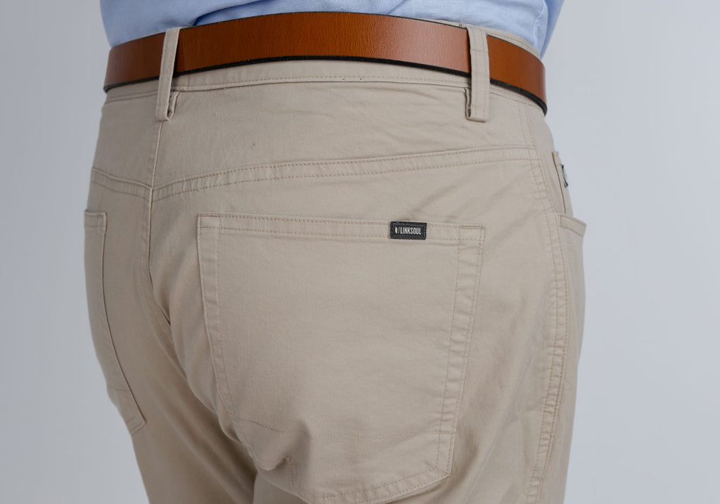Linksoul Khaki 5-Pocket Crosby Pant Pant- Ledbury