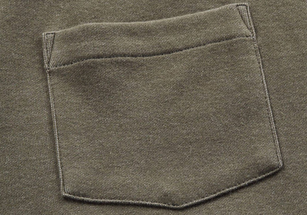 Linksoul Nutria Green Double Knit Pocket Crewneck Sweatshirt Sweatshirt- Ledbury