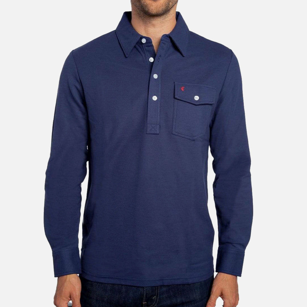 Criquet Peacoat Long Sleeve Players Shirt Polo- Ledbury
