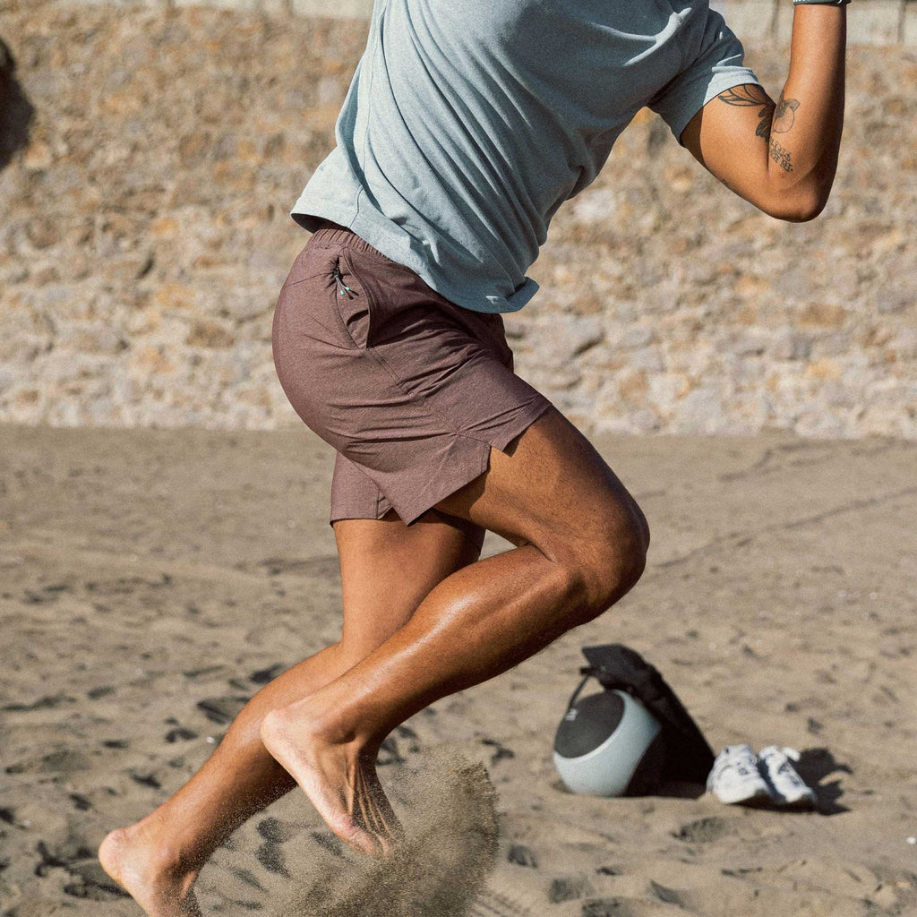 Myles Apparel Heather Clay Momentum Short Shorts- Ledbury