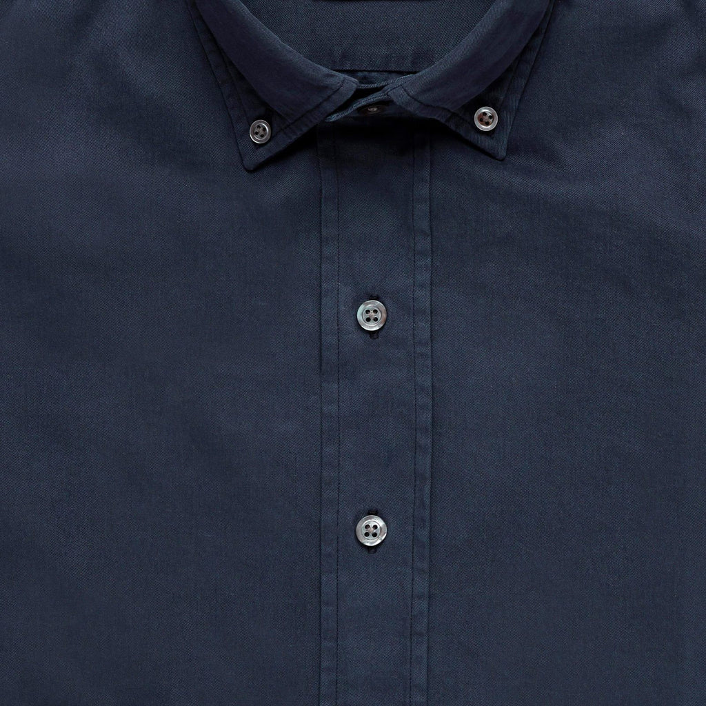 The Navy Barrington Gabardine Casual Shirt- Ledbury