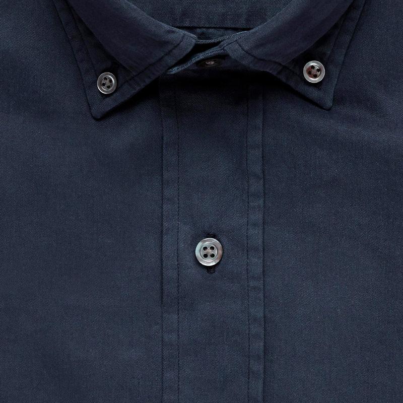 The Navy Barrington Gabardine Casual Shirt- Ledbury