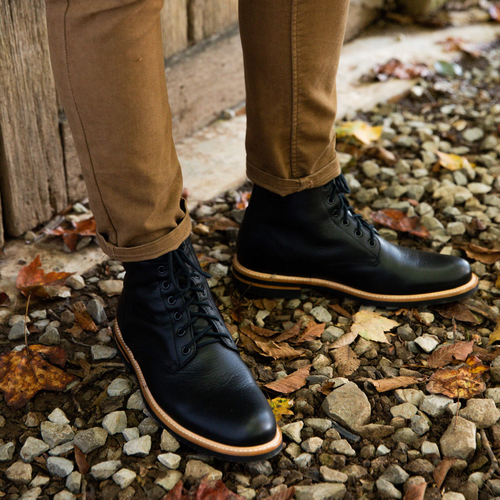 Nisolo Black Andres All Weather Boot Footwear- Ledbury