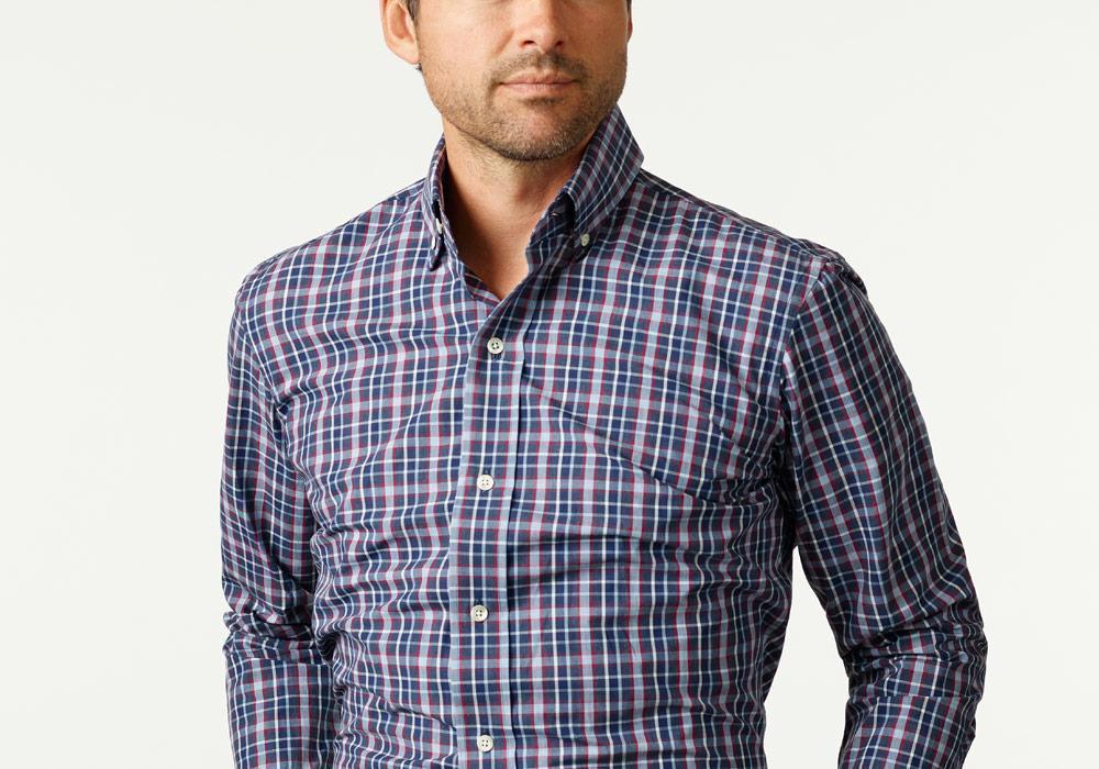 The Airforce Blue Pierce Check Casual Shirt Casual Shirt- Ledbury