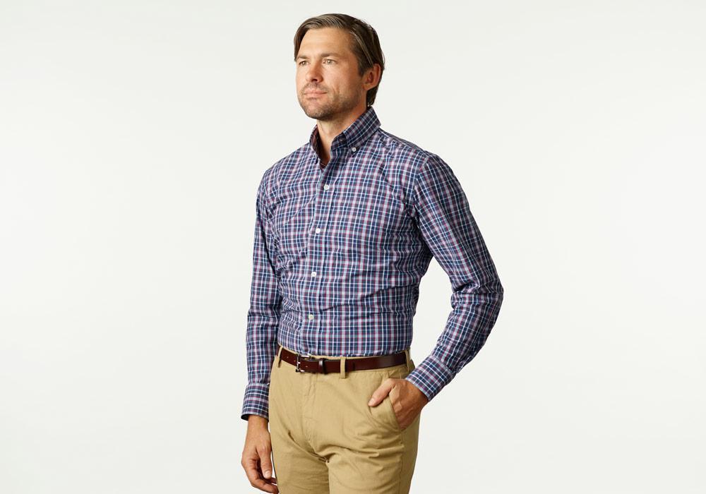 The Airforce Blue Pierce Check Casual Shirt Casual Shirt- Ledbury