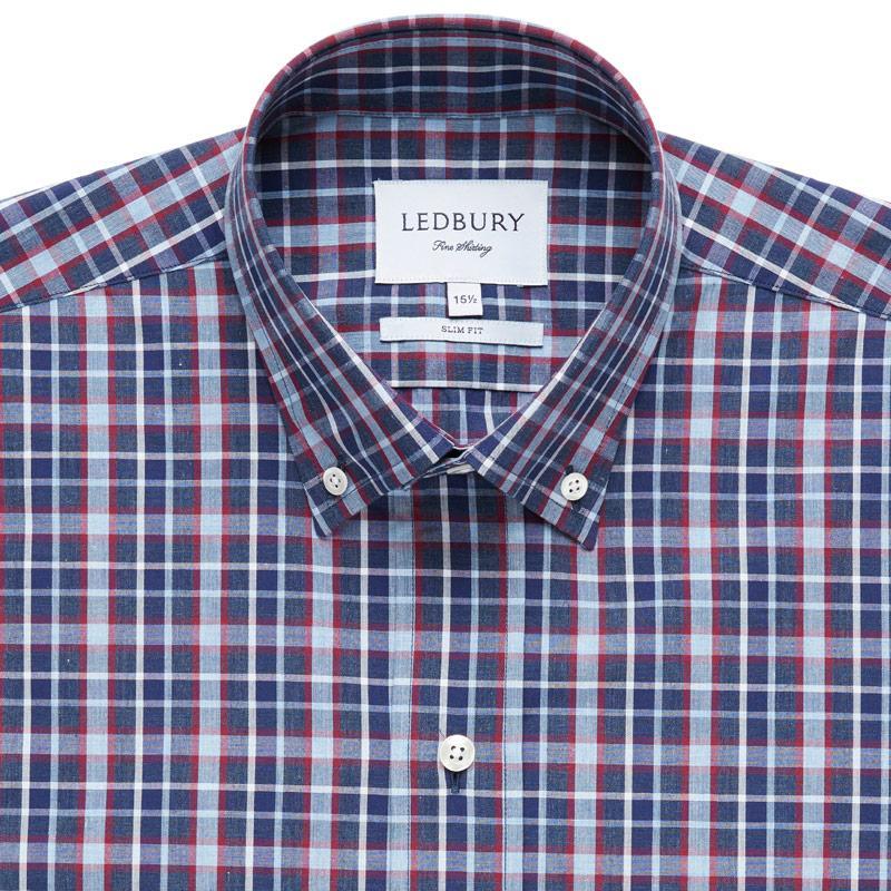 The Airforce Blue Pierce Check Casual Shirt Casual Shirt- Ledbury