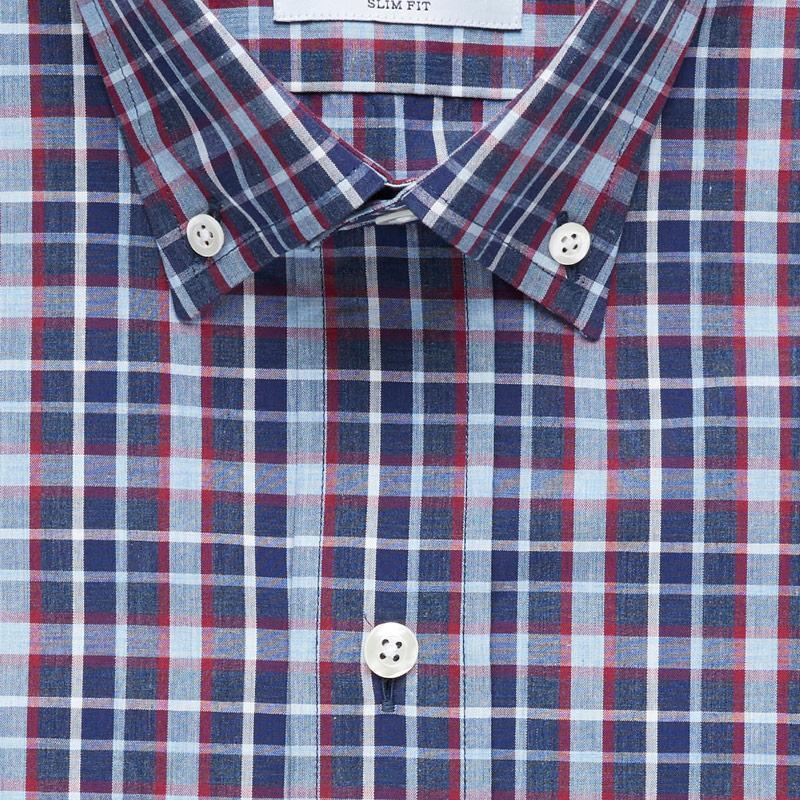 The Airforce Blue Pierce Check Casual Shirt Casual Shirt- Ledbury