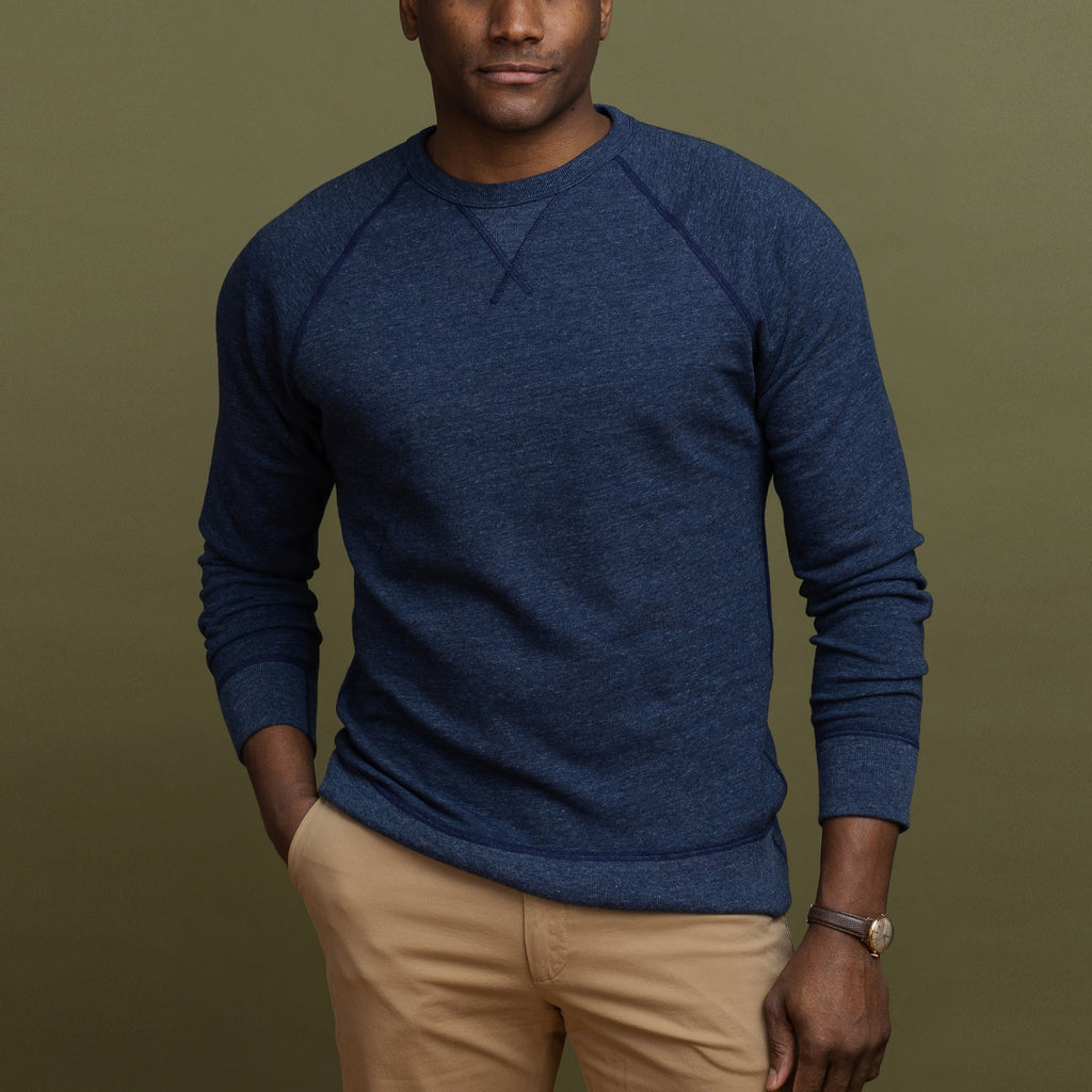 Pistol Lake Heather Lake French Terry Crew Neck Sweatshirt Sweatshirt- Ledbury