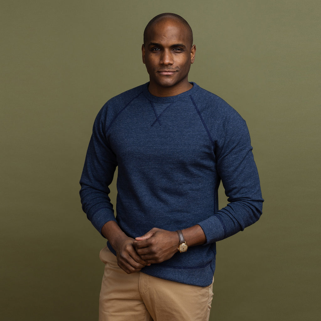 Pistol Lake Heather Lake French Terry Crew Neck Sweatshirt Sweatshirt- Ledbury