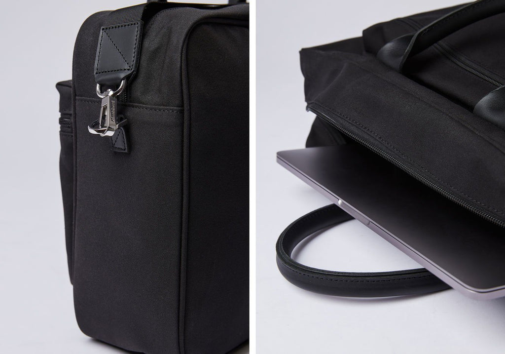 Sandqvist Black Emil Briefcase Bag- Ledbury