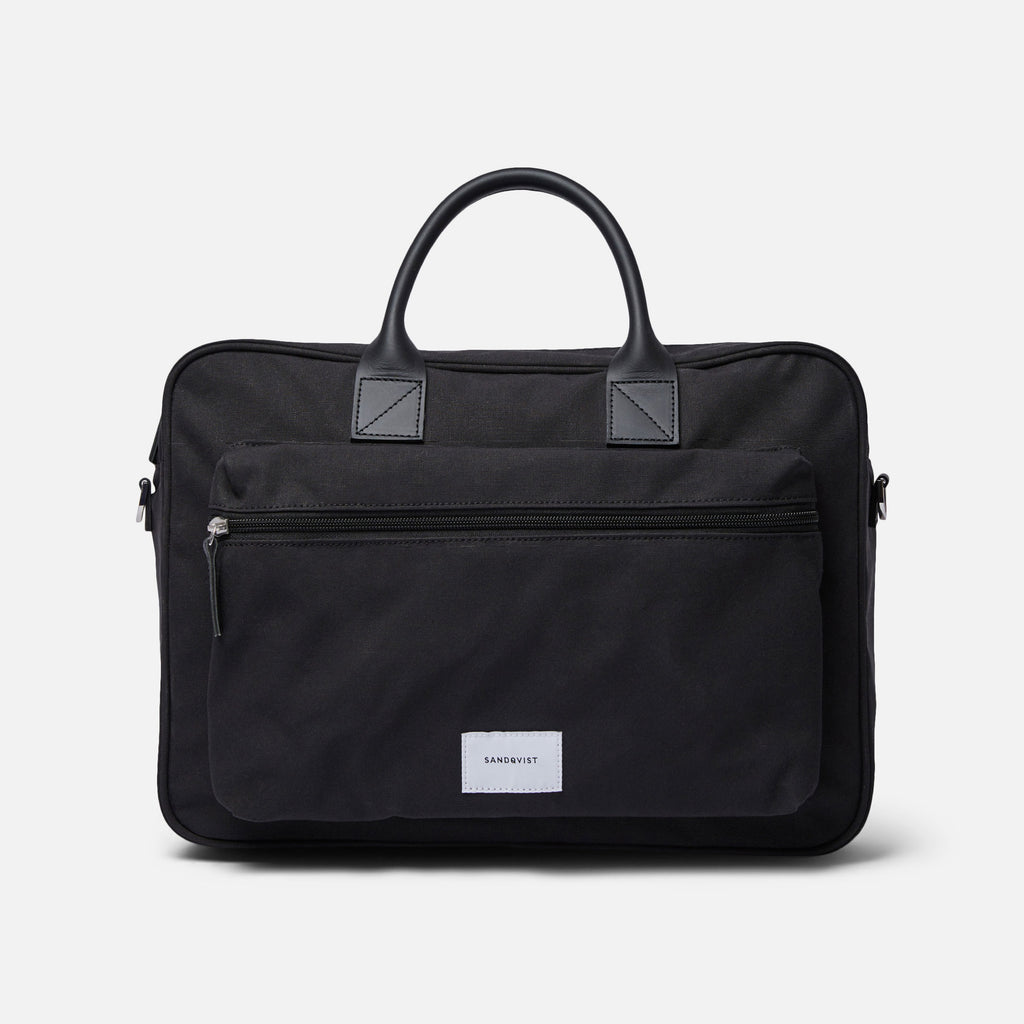 Sandqvist Black Emil Briefcase Bag- Ledbury