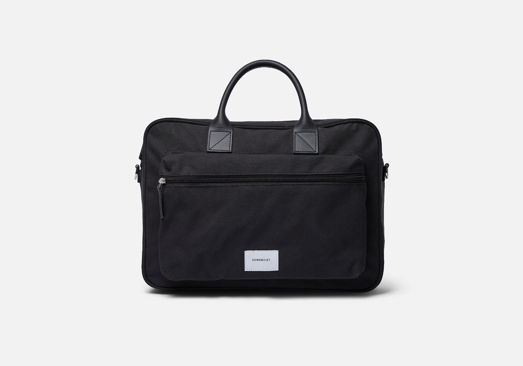 Sandqvist Black Emil Briefcase Bag- Ledbury