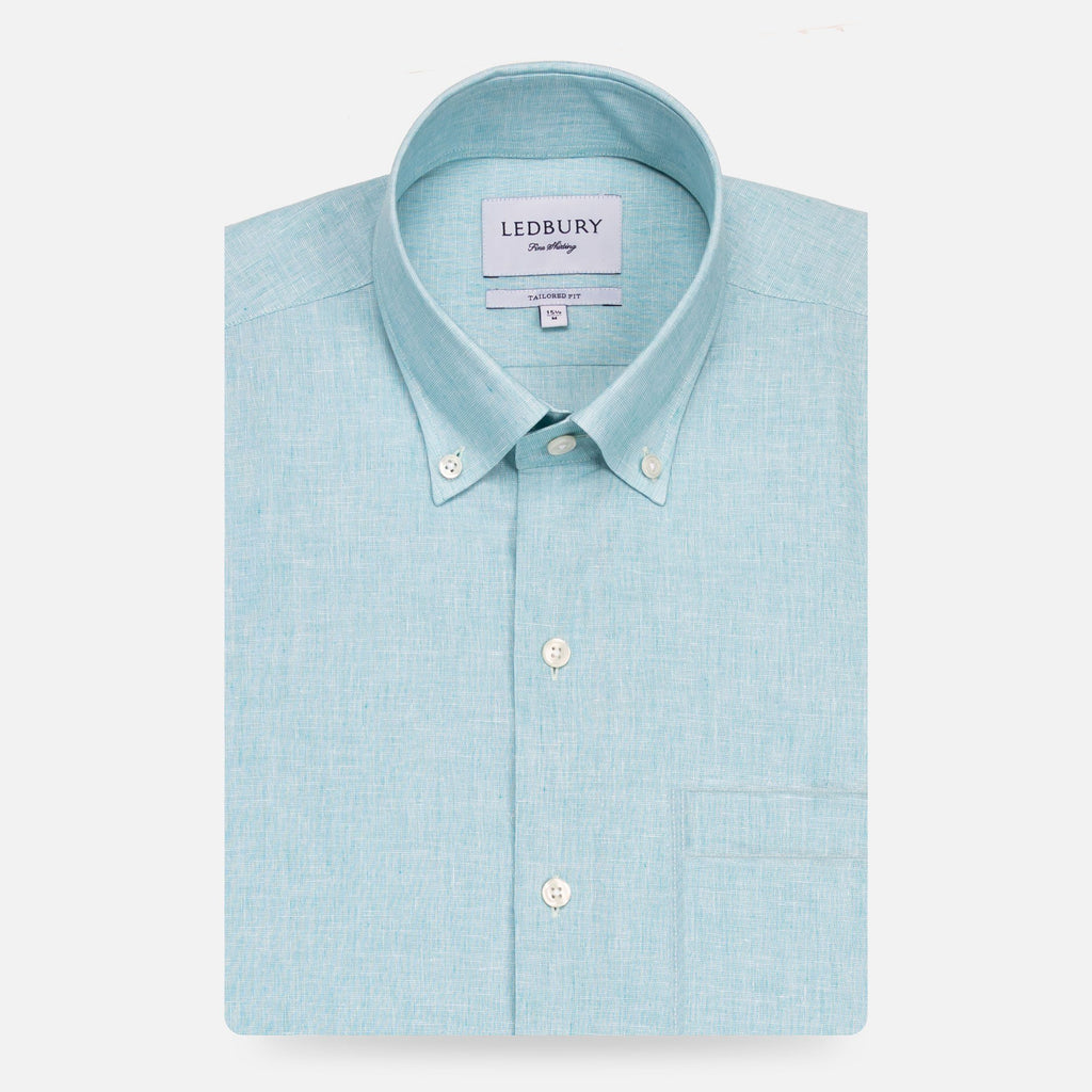 The Leaf Short Sleeve Covington Cotton Linen Casual Shirt Short Sleeve- Ledbury