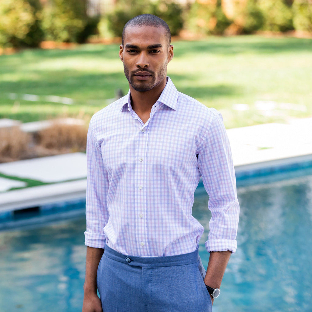 The Pink Wistrom Check Dress Shirt Casual Shirt- Ledbury