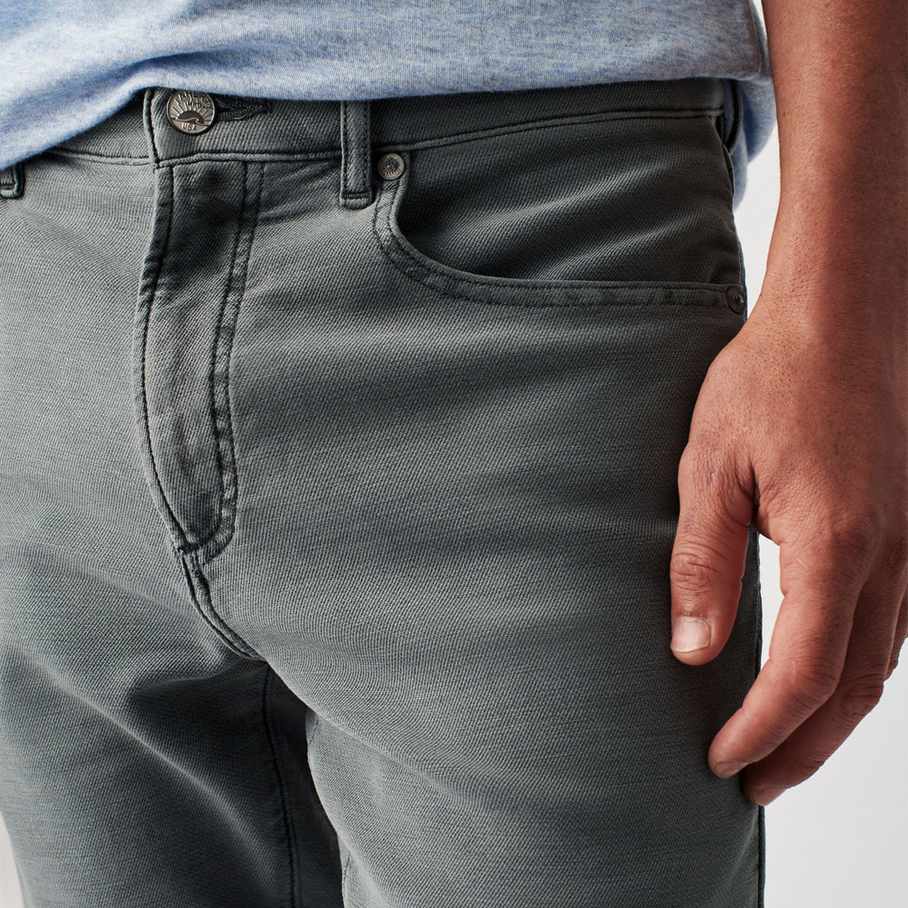 Faherty Slate Stretch Terry 5 Pocket Pant- Ledbury