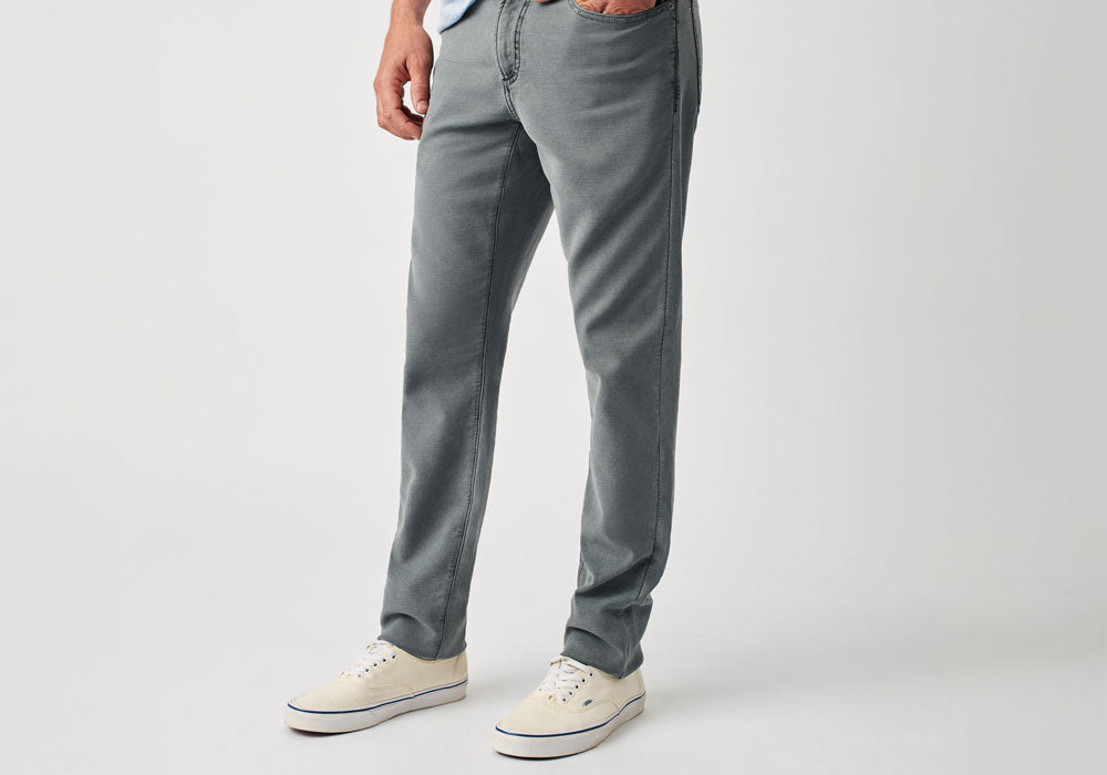 Faherty Slate Stretch Terry 5 Pocket Pant- Ledbury