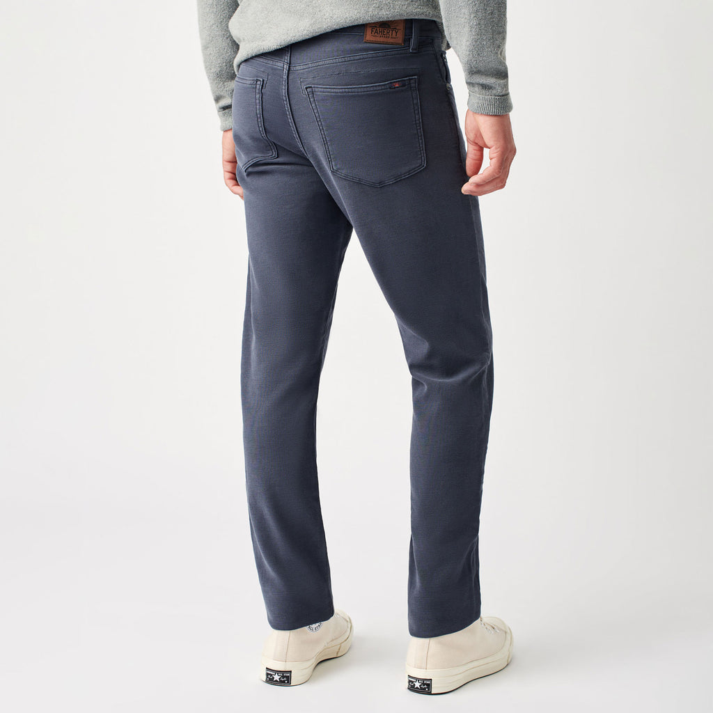 Faherty Navy Stretch Terry 5-Pocket Pant- Ledbury