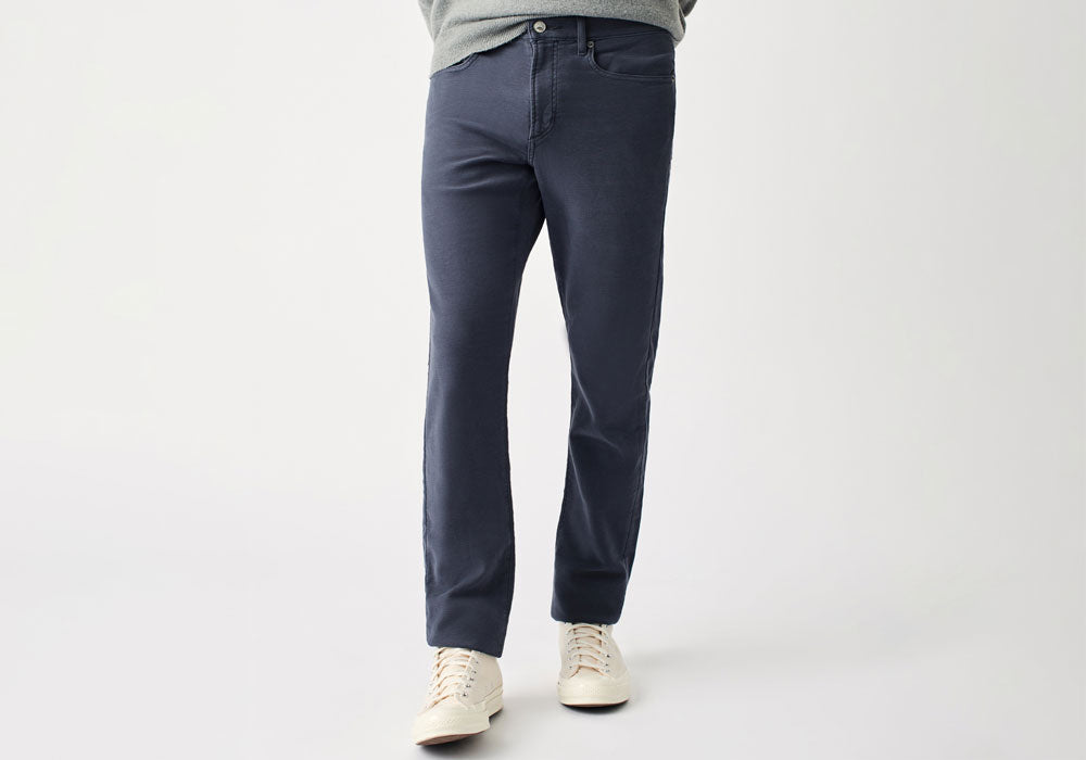Faherty Navy Stretch Terry 5-Pocket Pant- Ledbury