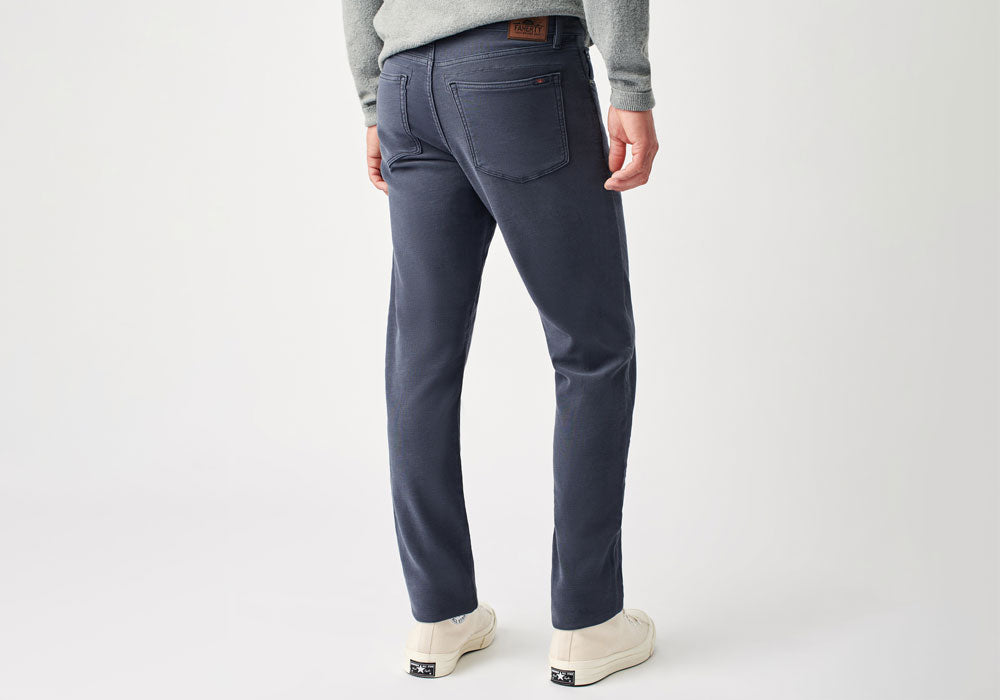 Faherty Navy Stretch Terry 5-Pocket Pant- Ledbury