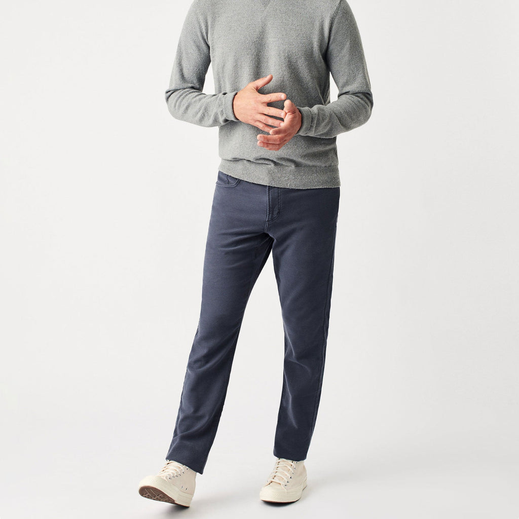 Faherty Navy Stretch Terry 5-Pocket Pant- Ledbury