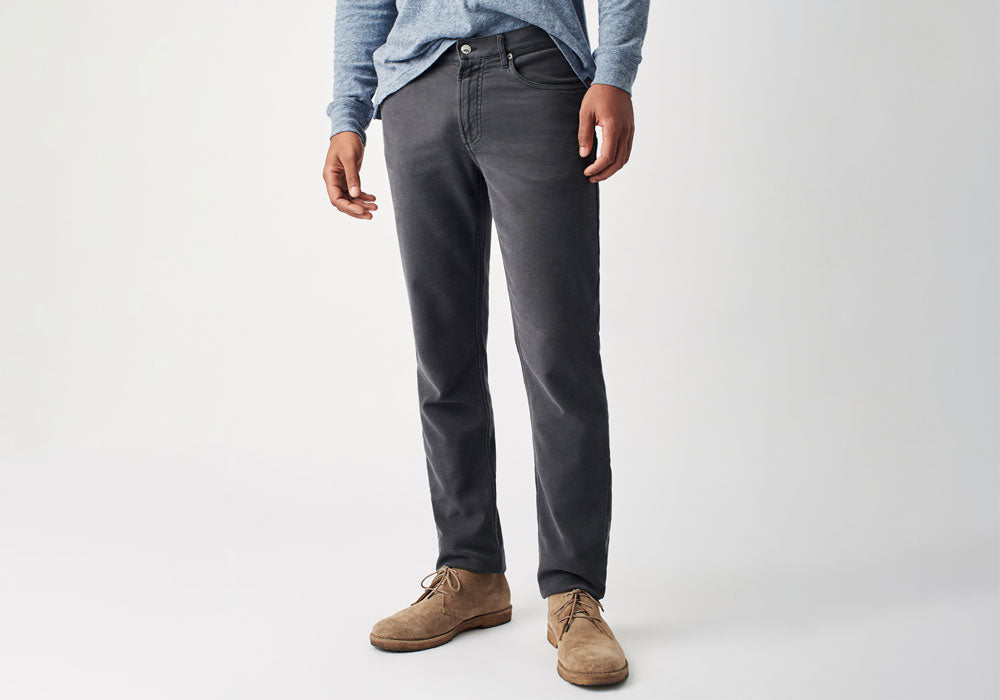 Faherty Washed Black Stretch Terry 5-Pocket Pant- Ledbury