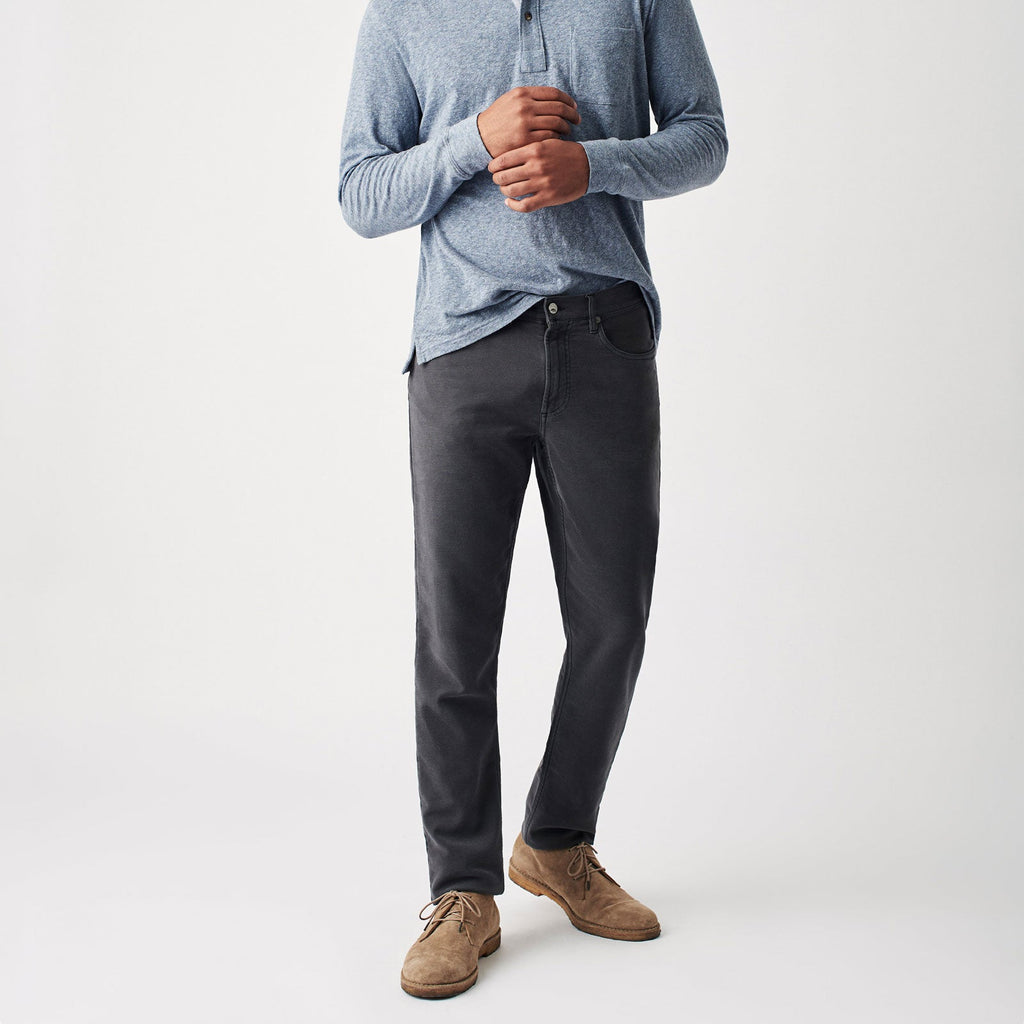 Faherty Washed Black Stretch Terry 5-Pocket Pant- Ledbury