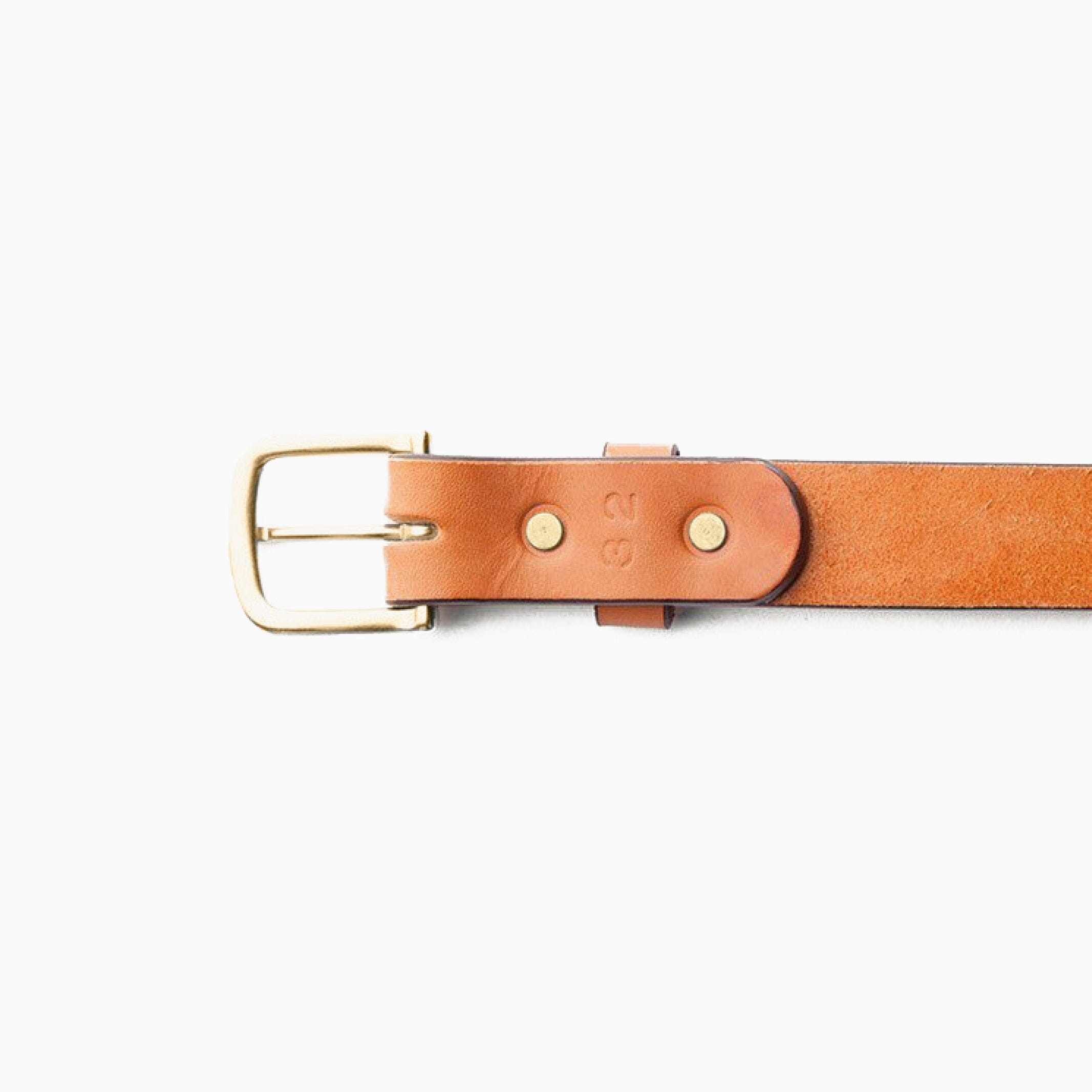 Classic Leather Belt in Cognac | Made in The USA | Tanner Goods Brass / 30