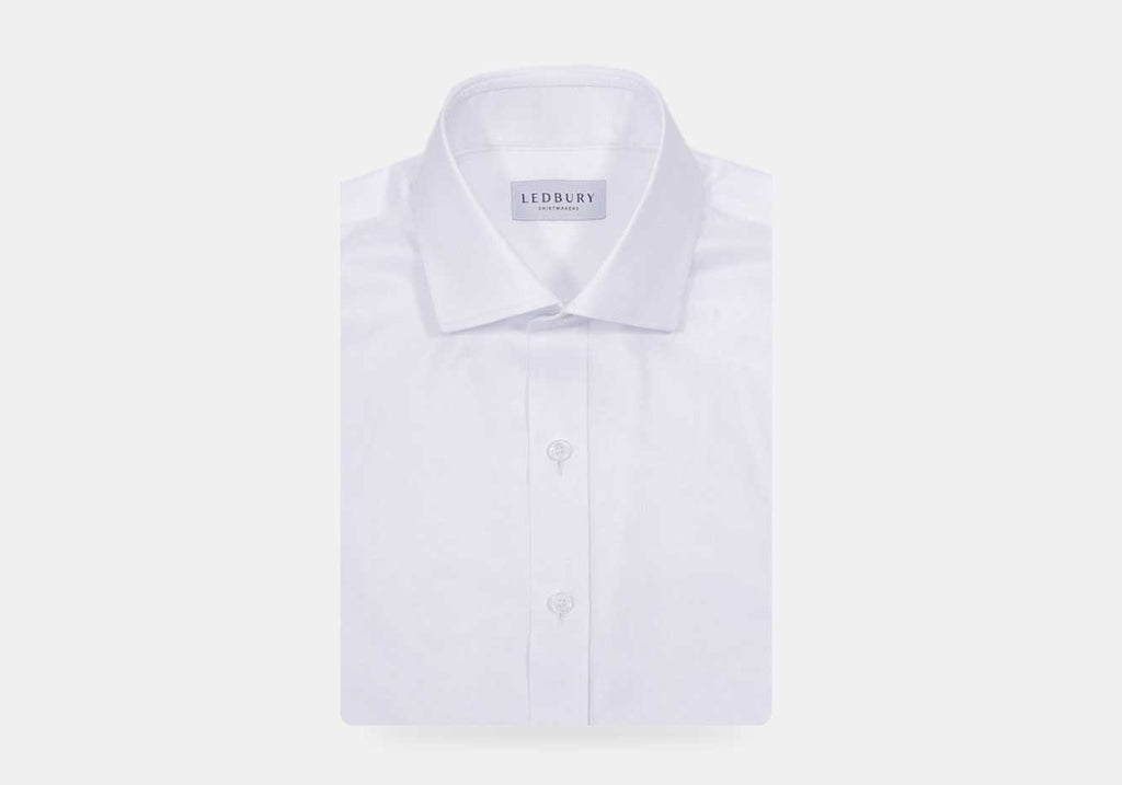 The White Adler Fine Twill Custom Shirt Custom Dress Shirt- Ledbury