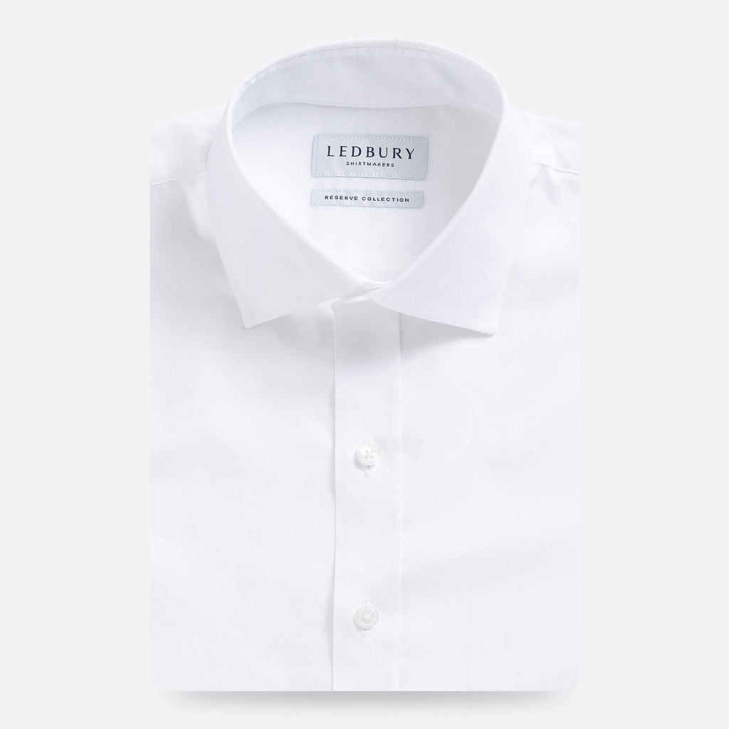 The White Albini Ellington Twill Custom Shirt Custom Dress Shirt- Ledbury