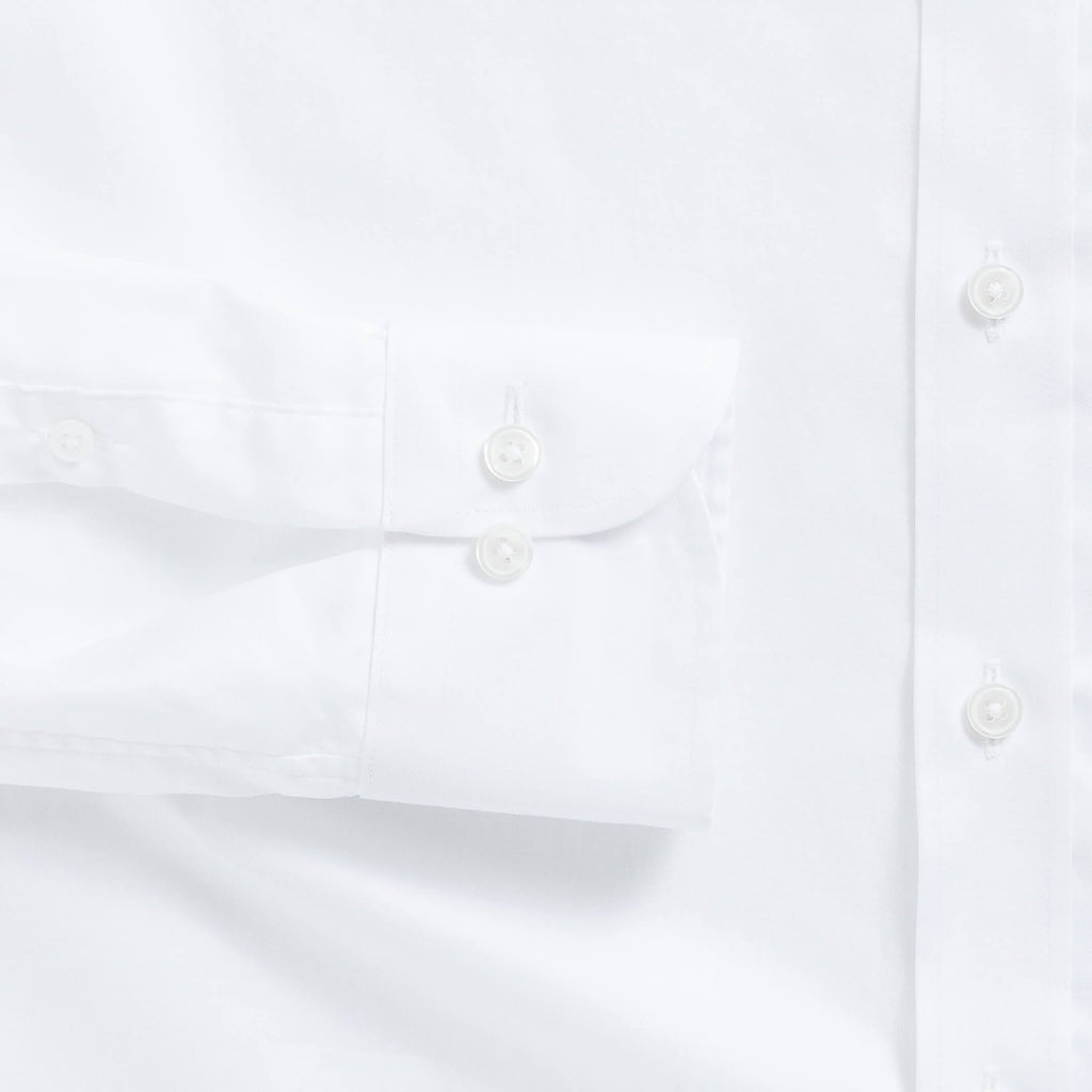 The White Albini Ellington Twill Custom Shirt Custom Dress Shirt- Ledbury