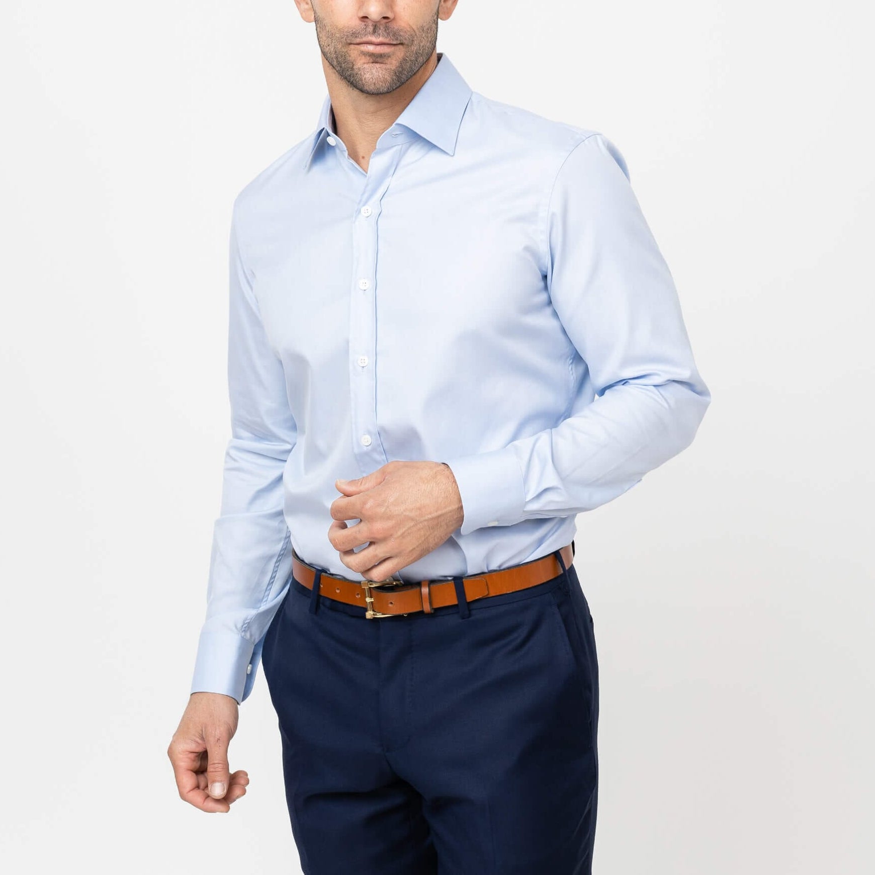 The Light Blue Albini Ellington Twill Custom Shirt – Ledbury