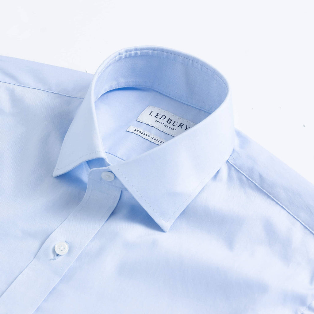 The Light Blue Albini Ellington Twill Custom Shirt Custom Dress Shirt- Ledbury