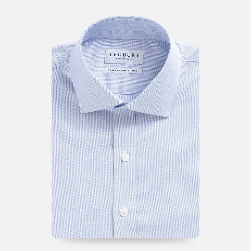 The Blue Albini Micro Stripe Ellington Twill Custom Shirt Custom Dress Shirt- Ledbury