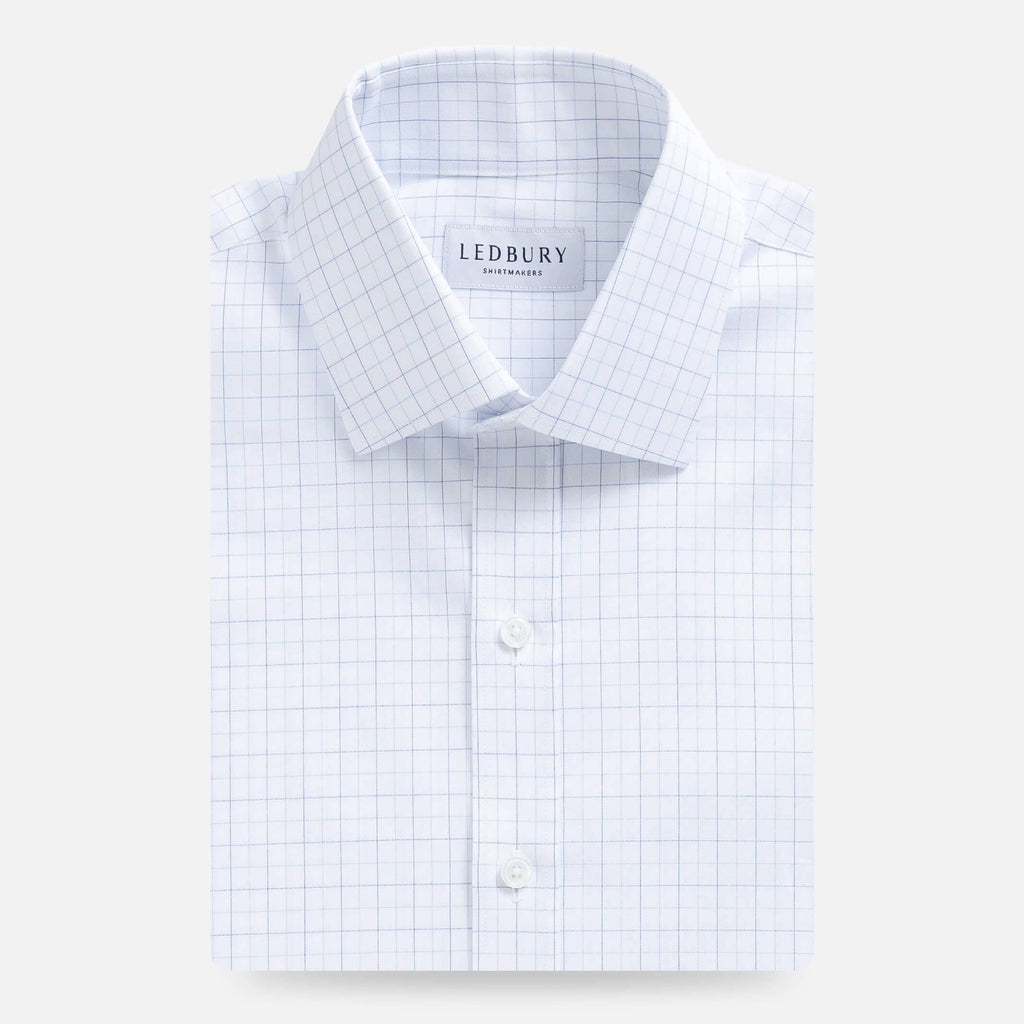 The Blue Albini Smallridge Check Custom Shirt Custom Dress Shirt- Ledbury